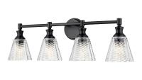 Four Light Vanity by Z-Lite - Auden Collection, Matte Black Finish - 7704-4V-MB