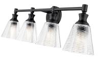 Four Light Vanity by Z-Lite - Auden Collection, Matte Black Finish - 7704-4V-MB