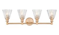 Four Light Vanity by Z-Lite - Auden Collection, Modern Gold Finish - 7704-4V-MGLD