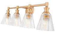 Four Light Vanity by Z-Lite - Auden Collection, Modern Gold Finish - 7704-4V-MGLD