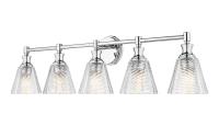 Five Light Vanity by Z-Lite - Auden Collection, Chrome Finish - 7704-5V-CH