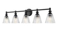 Five Light Vanity by Z-Lite - Auden Collection, Matte Black Finish - 7704-5V-MB