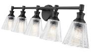 Five Light Vanity by Z-Lite - Auden Collection, Matte Black Finish - 7704-5V-MB