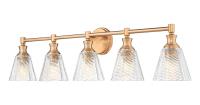 Five Light Vanity by Z-Lite - Auden Collection, Modern Gold Finish - 7704-5V-MGLD