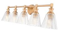 Five Light Vanity by Z-Lite - Auden Collection, Modern Gold Finish - 7704-5V-MGLD