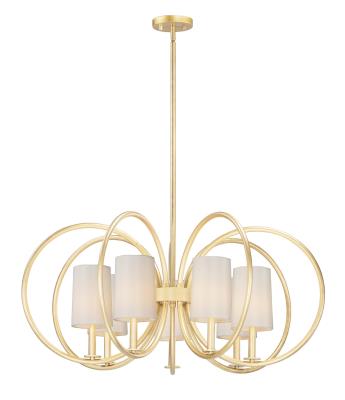 Meridian - Seven Light Chandelier - Natural Aged Brass