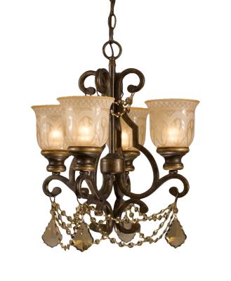 Crystorama - 7504-BU-GT-S - Norwalk - Four Light Mini Chandelier - Bronze Umber