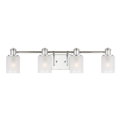 Gene 4439804-05 Generation Lighting Four Light Wall / Bath Chrome - Norwood (4) 75W A19 Bulbs Not Included 33.88IN W X 7.88IN H