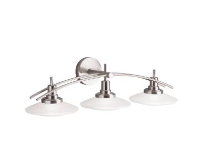 6463NI | Kichler 3-Light Brushed Nickel Halogen Bath Wall Mount