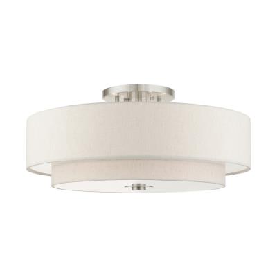 Six Light Semi Flush Mount - Brushed Nickel