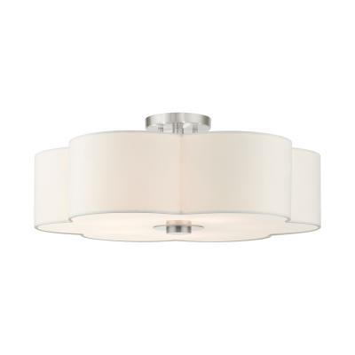 Five Light Semi Flush Mount - Brushed Nickel