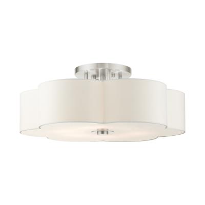 Six Light Semi Flush Mount - Brushed Nickel