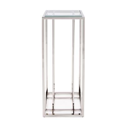 Led Capstone Led Capstone, Howard Elliott Mirrored Pedestal Accent Table Large Silver
