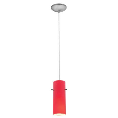 Access - 28030-4C-BS/RED - Cylinder - LED Pendant - Brushed Steel