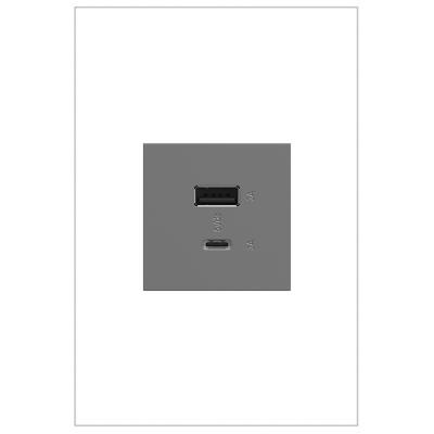Legrand - ARUSB2AC6M4 - adorne - Ultra-Fast USB Type-A/C Outlet Module - Magnesium