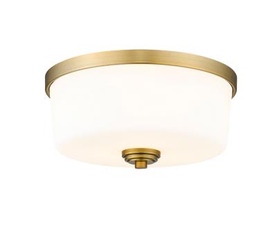 Three Light Flush Mount - Heritage Brass