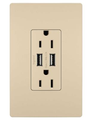 Legrand - TM826USBI - radiant - 15A Tamper-Resistant USB Outlet - Ivory