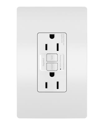 Legrand - 1597TRW - radiant - Tamper-Resistant 15A Duplex Self-Test GFCI Receptacles with SafeLock Protection - White