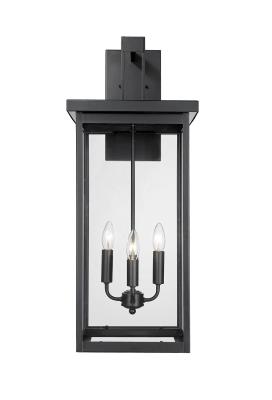 MLN 42606-PBK Millennium Four Light Outdoor Wall Sconce Powder Coated Black - Barkeley (4) 60.00W CANDLE Bulbs Not Included 12.00IN L X 12.00IN W X 30.00IN H