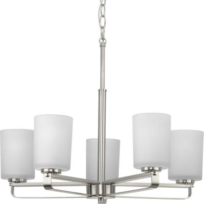 Progress P400286-009 Five-light brushed nickel chandelier