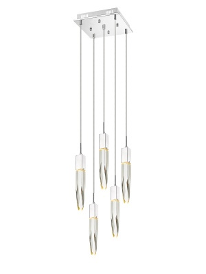 Avenue Lighting HF1900-5-AP-CH-C 5-Light Flush Mount Pendants, Polished Chrome