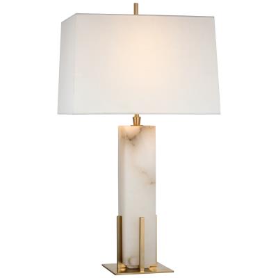 VIS TOB 3920ALB/HAB-L Visual Comfort Signature LED Table Lamp Alabaster and Hand-Rubbed Antique Brass - Gironde 15.00W A19 Bulbs Not Included 17.00IN W X 31.25IN H