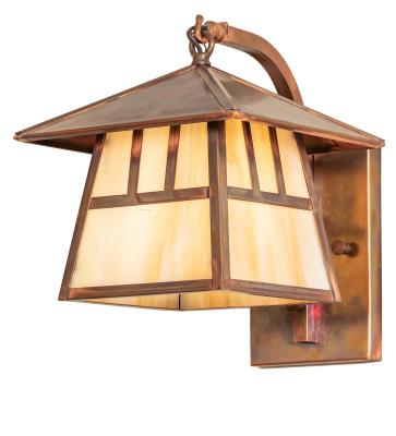 Meyda Tiffany Lighting 91596 Stillwater One Light Wall Sconce Outdoor Bronze/Dark