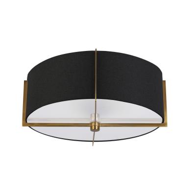 Dainolite 3LT Incandescent Semi-Flush Mount, AGB w/BK Shade