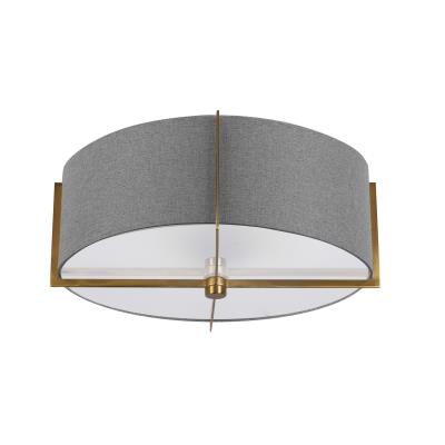 Dainolite 3LT Incandescent Semi-Flush Mount, AGB w/Gry Shad