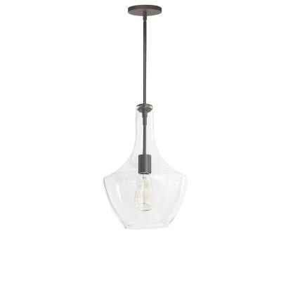 Dainolite 1LT Incandescent Pendant, MB w/CLR Glass