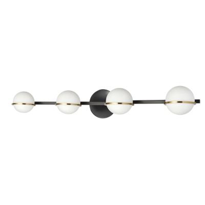 Dainolite 4LT Halogen Vanity, MB/AGB with WH Opal Glass