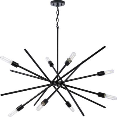 Progress P400109-31M Eight-Light 42" Matte Black Modern Chandelier