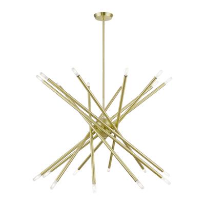 20 Light Chandelier - Satin Brass