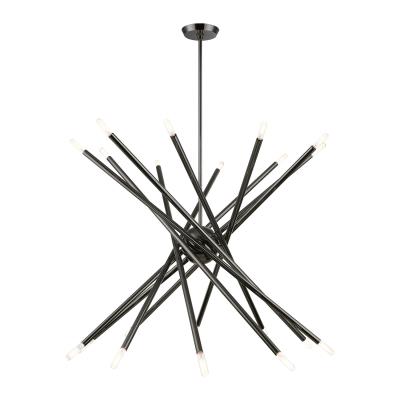 20 Light Chandelier - Black Chrome