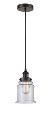 Innovations Lighting 616-1PH-OB-G182 Canton - 1 Light Mini Pendant in Industrial Style-10 Inches Tall and 6 Inches Wide, Choose Lamping Option: Incandescent, Shade Options: Clear Glass