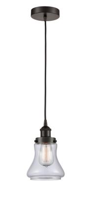 Innovations Lighting 616-1PH-OB-G192 Bellmont - 1 Light Mini Pendant in Industrial Style-10 Inches Tall and 6.25 Inches Wide, Choose Lamping Option: Incandescent, Shade Options: Clear Glass