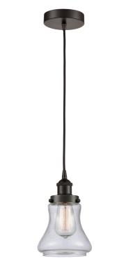 Innovations Lighting 616-1PH-OB-G194 Bellmont - 1 Light Mini Pendant in Industrial Style-10 Inches Tall and 6.25 Inches Wide, Choose Lamping Option: Incandescent, Shade Options: Seedy Glass