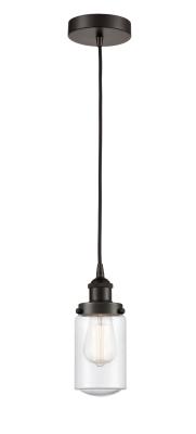 Innovations Lighting 616-1PH-OB-G314 Dover - 1 Light Mini Pendant in Traditional Style-10.25 Inches Tall and 4.5 Inches Wide, Choose Lamping Option: Incandescent, Shade Options: Seedy Glass