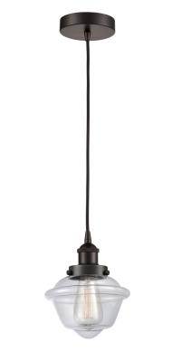 Innovations Lighting 616-1PH-OB-G532 Oxford - 1 Light Mini Pendant in Traditional Style-8 Inches Tall and 7.5 Inches Wide, Choose Lamping Option: Incandescent, Shade Options: Clear Glass