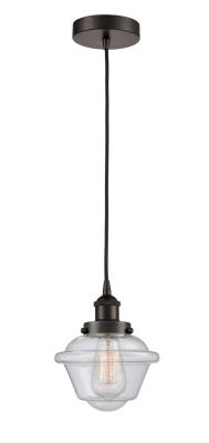 Innovations Lighting 616-1PH-OB-G534 Oxford - 1 Light Mini Pendant in Traditional Style-8 Inches Tall and 7.5 Inches Wide, Choose Lamping Option: Incandescent, Shade Options: Seedy Glass