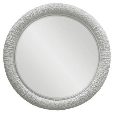 Uttermost Mariner Round Natural Woven Banana and Rattan Mirror in White