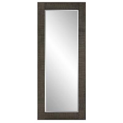Uttermost Figaro Farmhouse MDF and Pine Wood Oversized Mirror in Gray