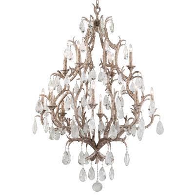 12 Light Chandelier - Stria Gold Leaf