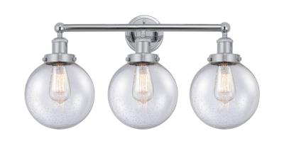 Innovations Lighting 616-3W-PC-G204-8 Beacon - 3 Light Bath Vanity In Industrial Style-10 Inches Tall and 24.5 Inches Wide, Finish Color: Polished Chrome, Glass Color: Mercury