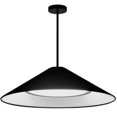 Dainolite 30W Pendant, Matte Black w/Fabric Shade