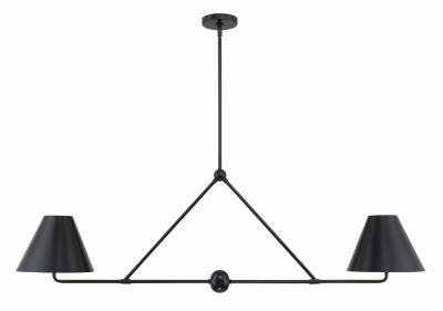CRY XAV-B9307-MK Crystorama Four Light Chandelier Matte Black - Xavier (4) 60.00W E12 Bulbs Not Included 10.00IN L X 54.00IN W X 17.00IN H
