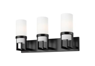 Innovations Lighting 426-3W-BK-G426-8WH Utopia - 3 Light Bath Vanity in Contemporary Style-11.63 Inches Tall and 23.63 Inches Wide, Finish Color: Matte Black, Glass Color: Matte White