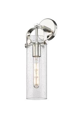 Innovations Lighting 413-1W-PN-G413-1W-4SDY Pilaster - 1 Light Wall Sconce In Industrial Style-16.75 Inches Tall and 4.88 Inches Wide, Finish Color: Polished Nickel, Glass Color: Seedy