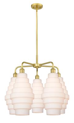 Innovations Lighting 516-5CR-SG-G671-8 Downtown Urban Five Light Chandelier Chandelier Gold, Champ, Gld Leaf