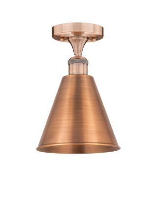 Innovations Lighting 616-1F-AC-MBC-8-AC Edison One Light Semi-Flush Mount Ceiling Light Copper/Antique/Verde